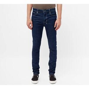 Ksubi Chitch Petrol Dark Wash Button Fly Tapered Jeans Mens Size 29 Embroidered